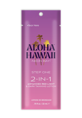 Packet- Aloha Hawaii Neon Bay Step One 2-in-1 Advanced Red Light & Dark Tanning Lotion