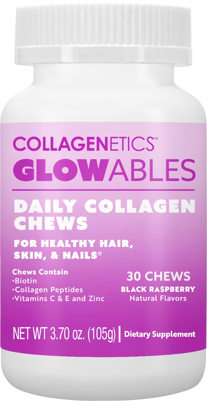 Collagenetics Glowables Daily Collagen Chews – Black Raspberry – 30 Count